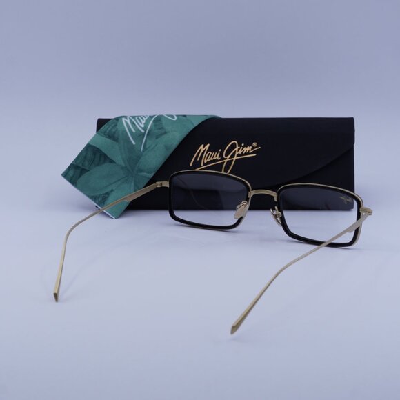Maui Jim MJO2421 16B Eyeglasses Black/Gold 49mm Rectangle Frame - Picture 10 of 10